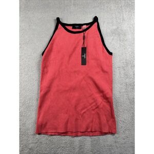 T Tahari Womens Sleeveless Pullover Hibiscus Knit Tank Red Size M NWT